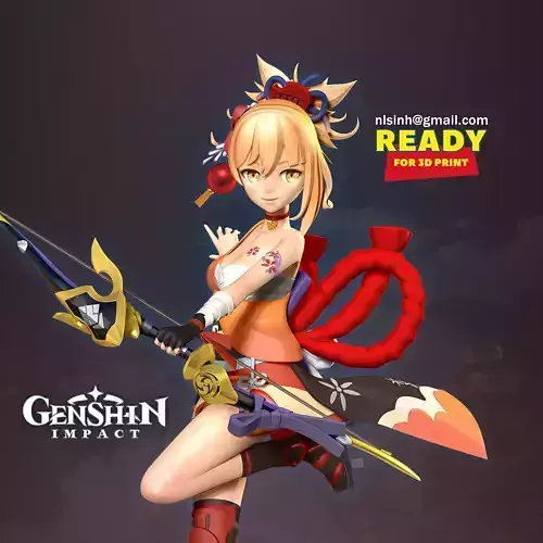 Yoimiya - Genshin Impact Fanart 3D print model
