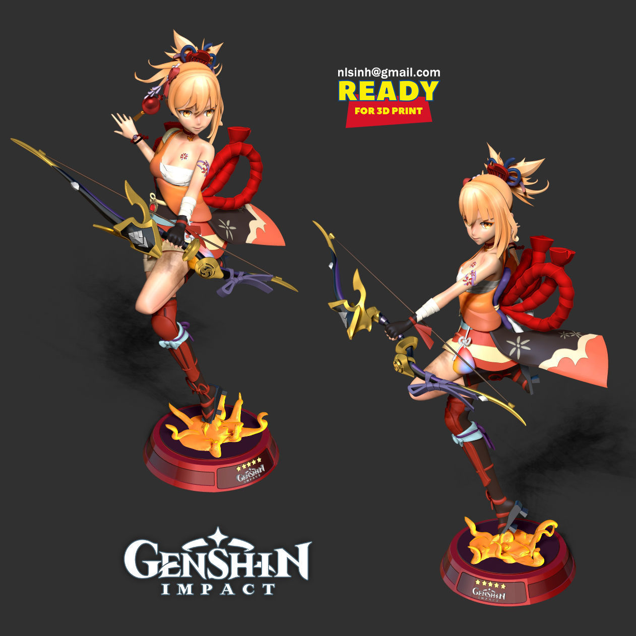 Yoimiya - Genshin Impact Fanart 3D print model_5