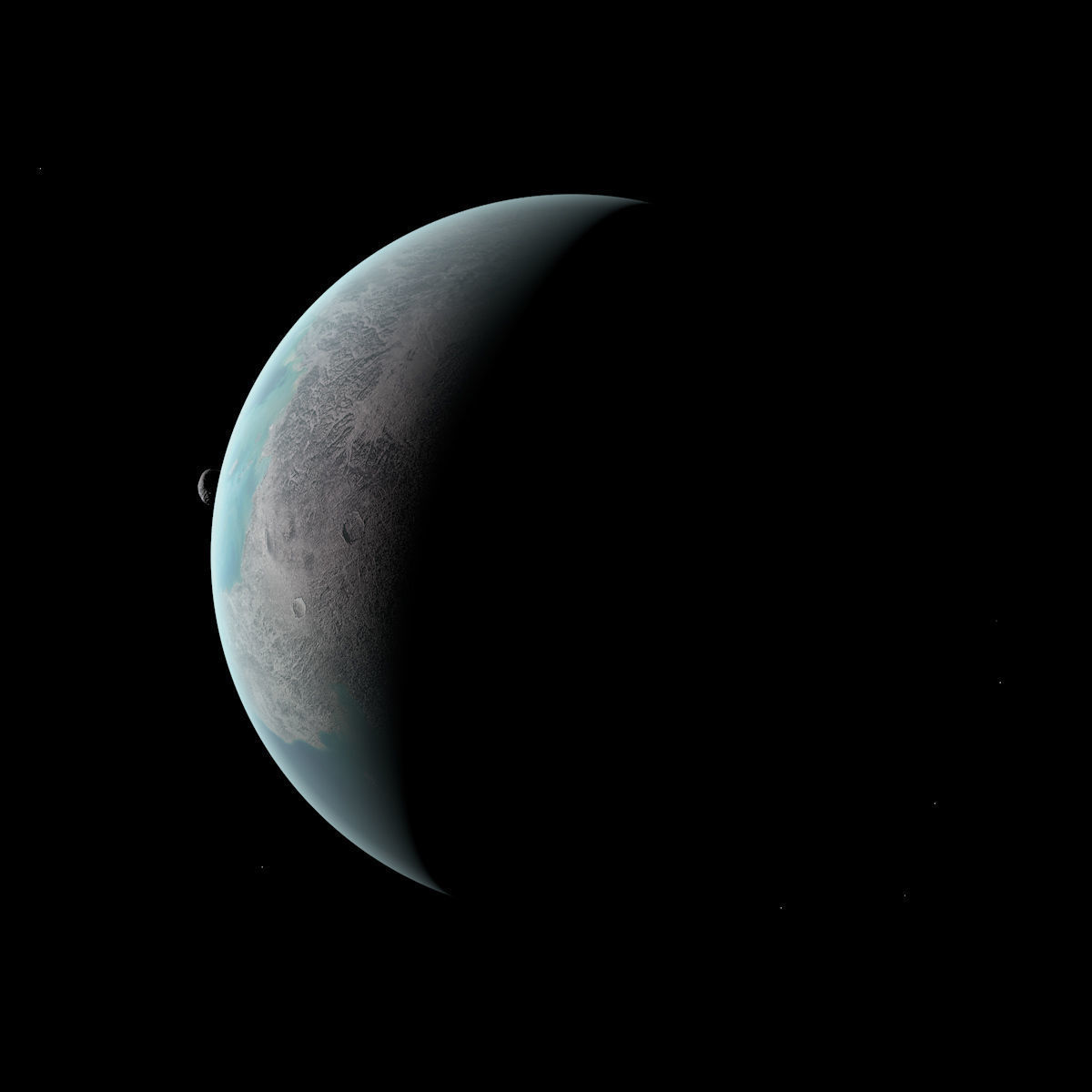 Dwarf Planet with Asteroids - Alien Planet 8k  Low-poly 3D model_2