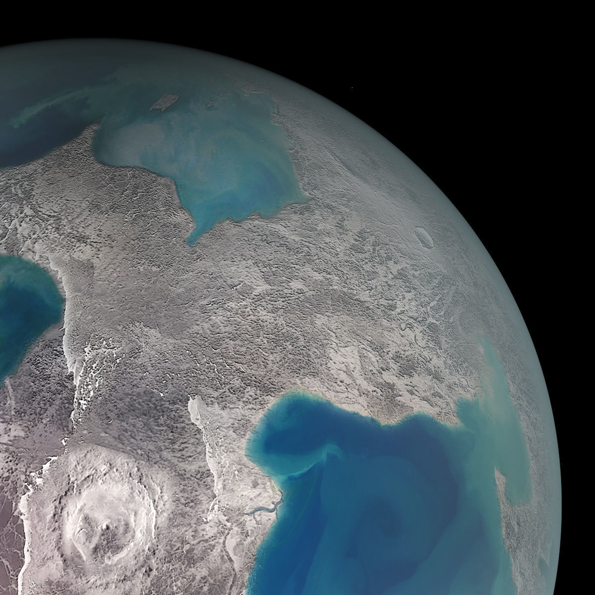 Dwarf Planet with Asteroids - Alien Planet 8k  Low-poly 3D model_9