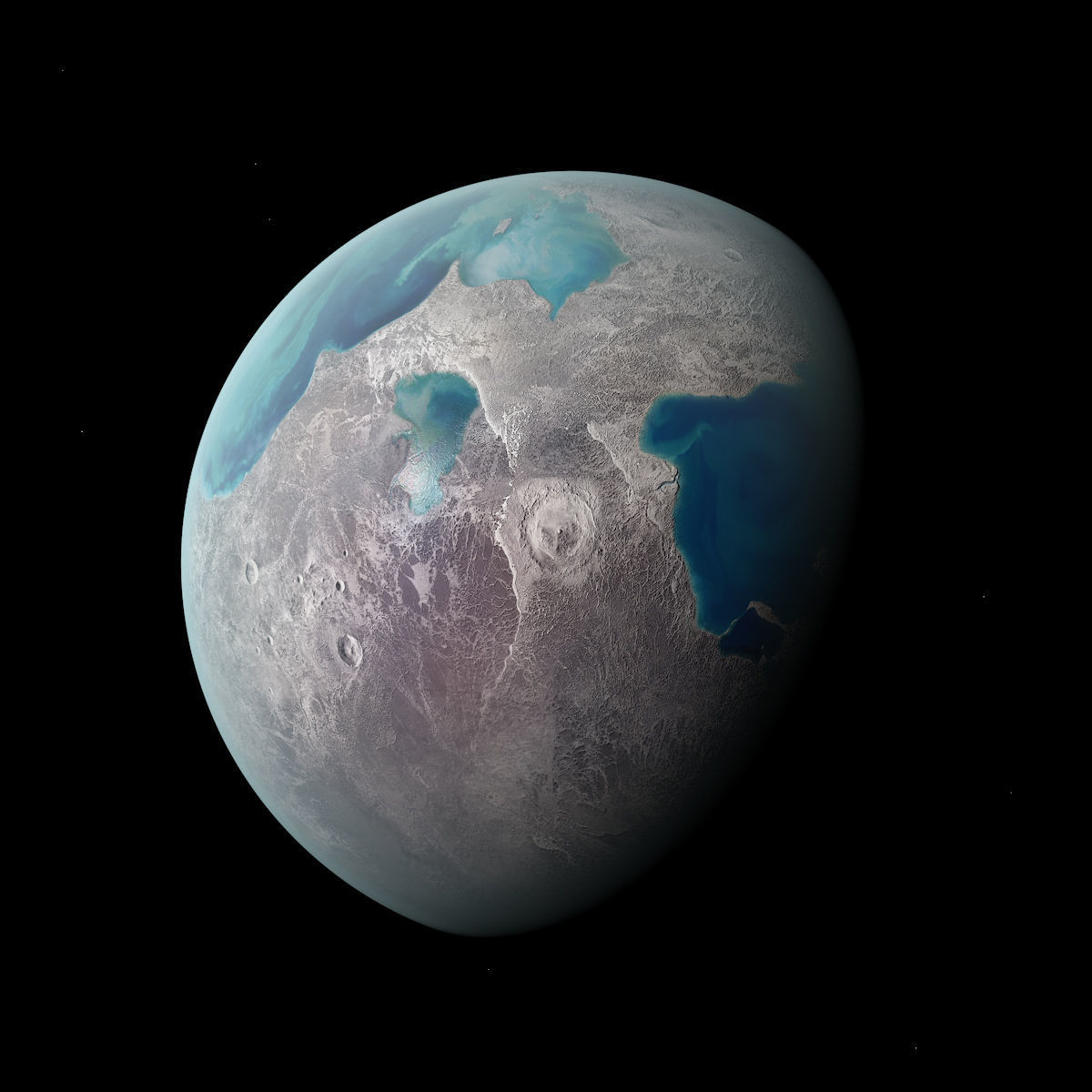 Dwarf Planet with Asteroids - Alien Planet 8k  Low-poly 3D model_4
