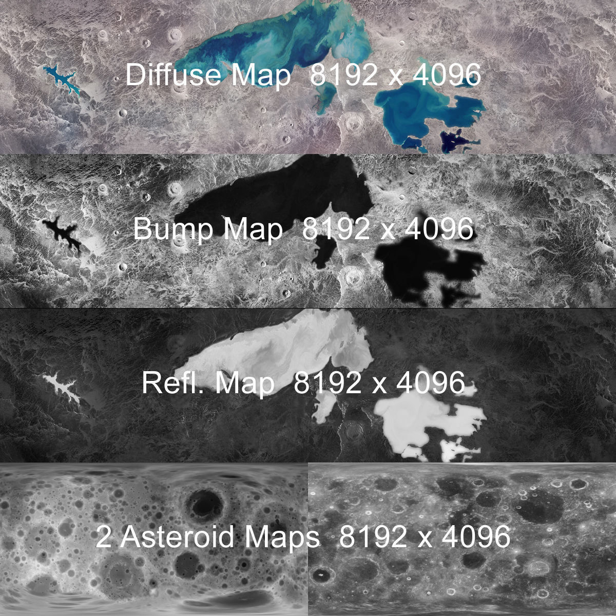 Dwarf Planet with Asteroids - Alien Planet 8k  Low-poly 3D model_12