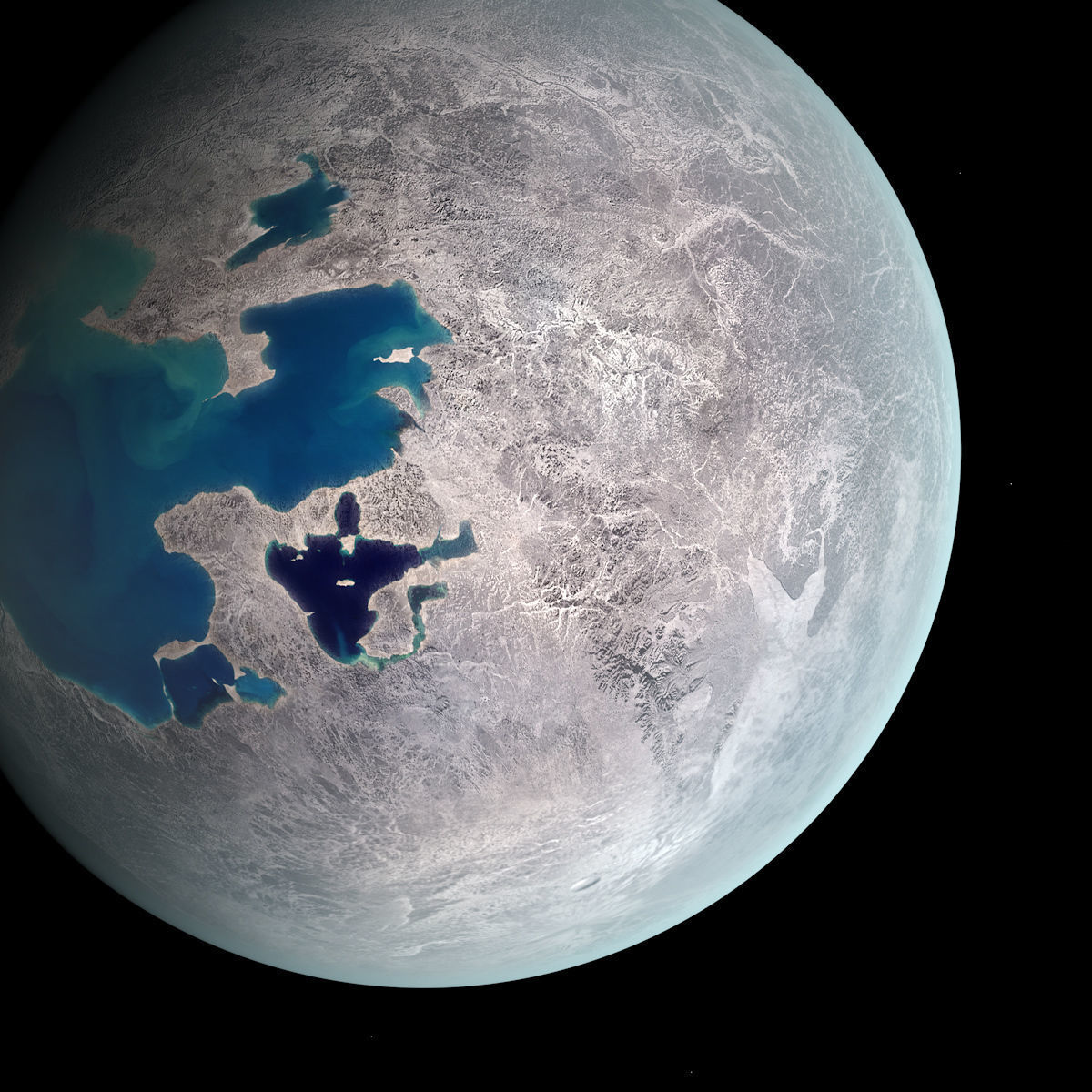 Dwarf Planet with Asteroids - Alien Planet 8k  Low-poly 3D model_1