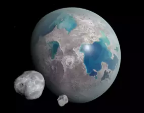 3D model Dwarf Planet with Asteroids - Alien Planet 8k VR