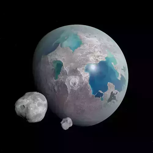 Dwarf Planet with Asteroids - Alien Planet 8k  Low-poly 3D model