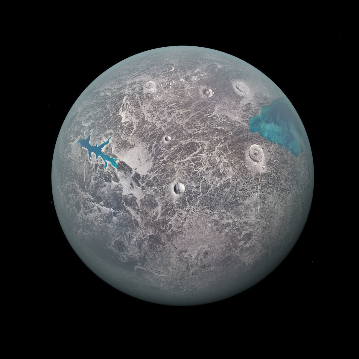 Dwarf Planet with Asteroids - Alien Planet 8k  Low-poly 3D model_6