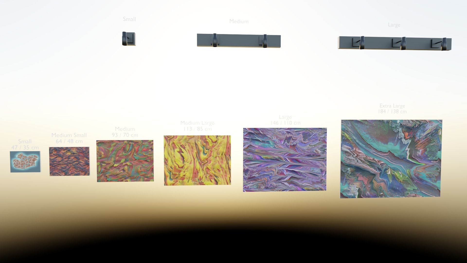 3 level Virtual Reality Gallery Low-poly 3D model_16