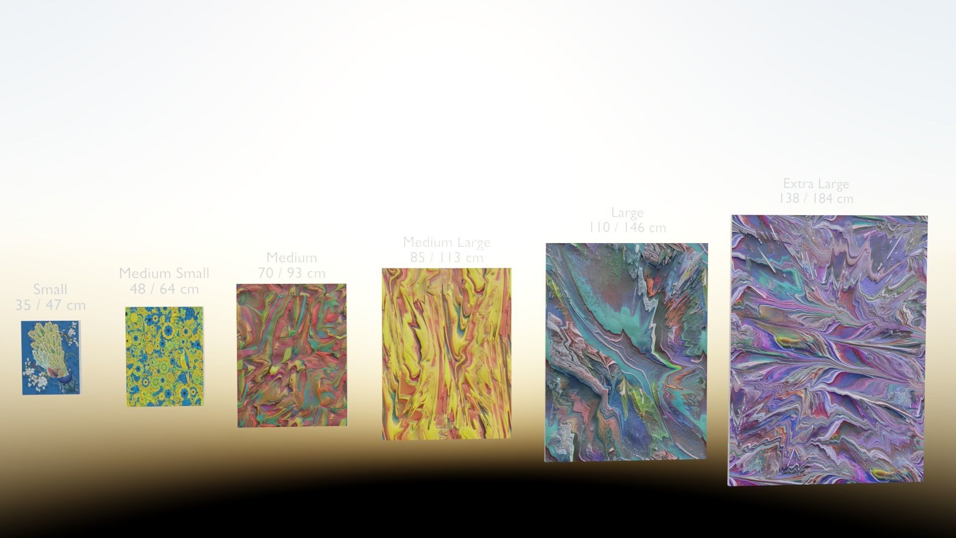 3 level Virtual Reality Gallery Low-poly 3D model_12