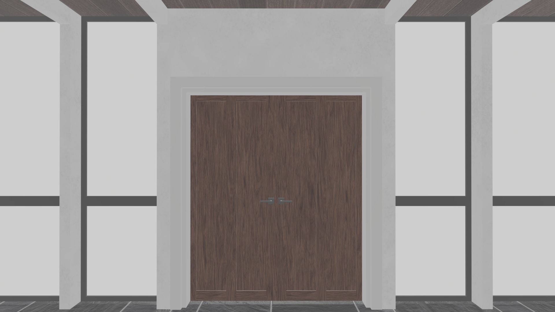 3 level Virtual Reality Gallery Low-poly 3D model_14