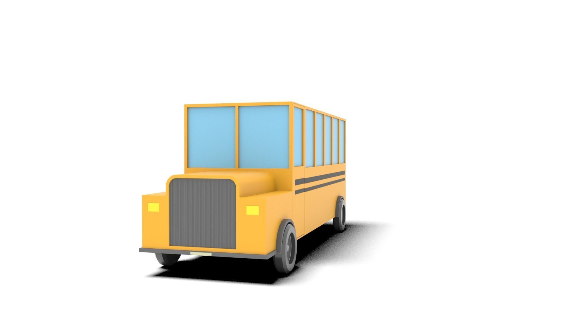 Cartoon Bus Rigged Low-poly 3D model_4