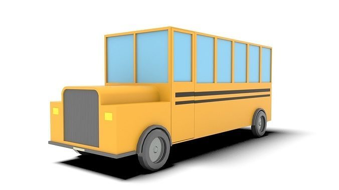 Cartoon Bus Rigged Low-poly 3D model