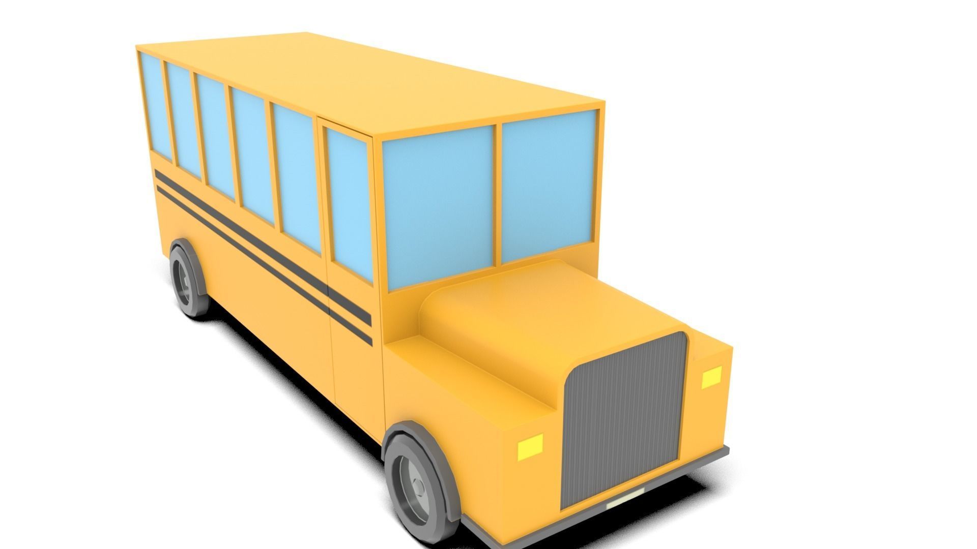 Cartoon Bus Rigged Low-poly 3D model_8