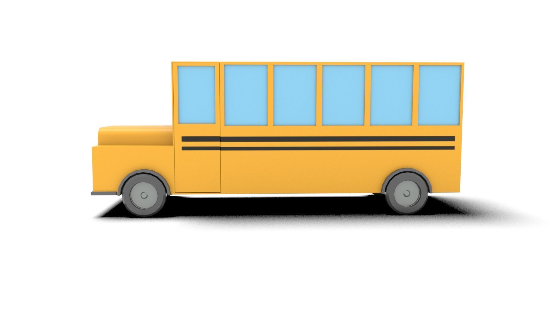 Cartoon Bus Rigged Low-poly 3D model_5