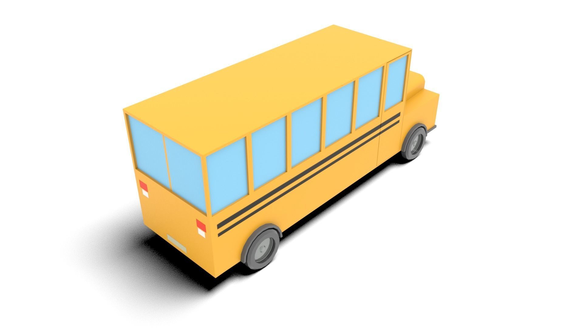 Cartoon Bus Rigged Low-poly 3D model_7