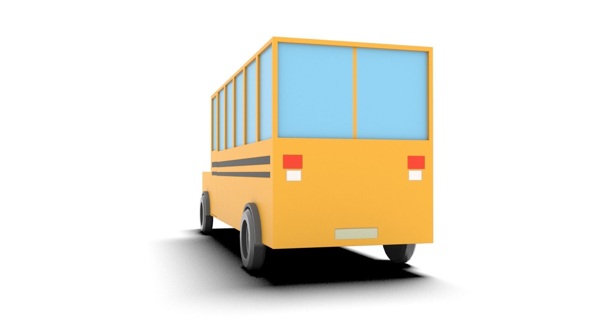 Cartoon Bus Rigged Low-poly 3D model_6