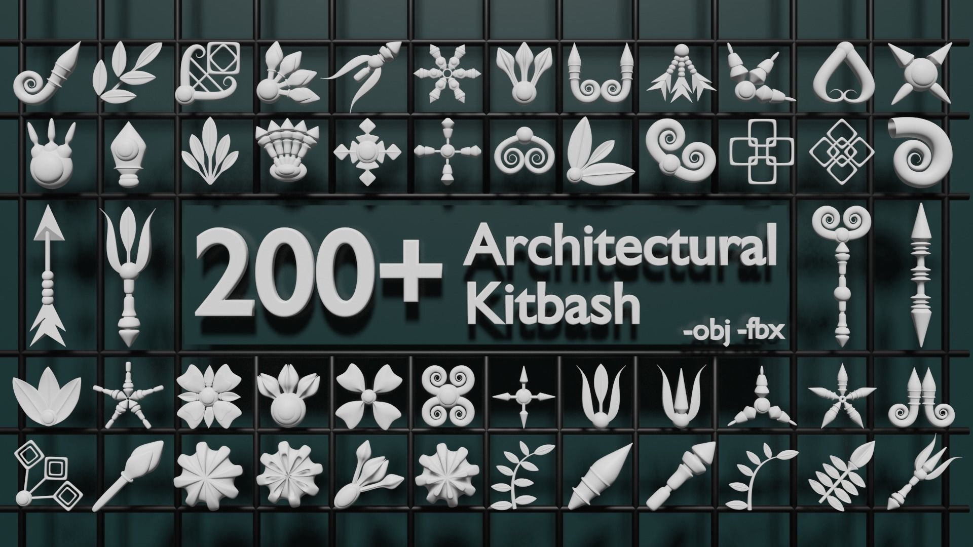 200 ARCHITECTURAL kit bash 3D model decoration ornaments 3D model_6