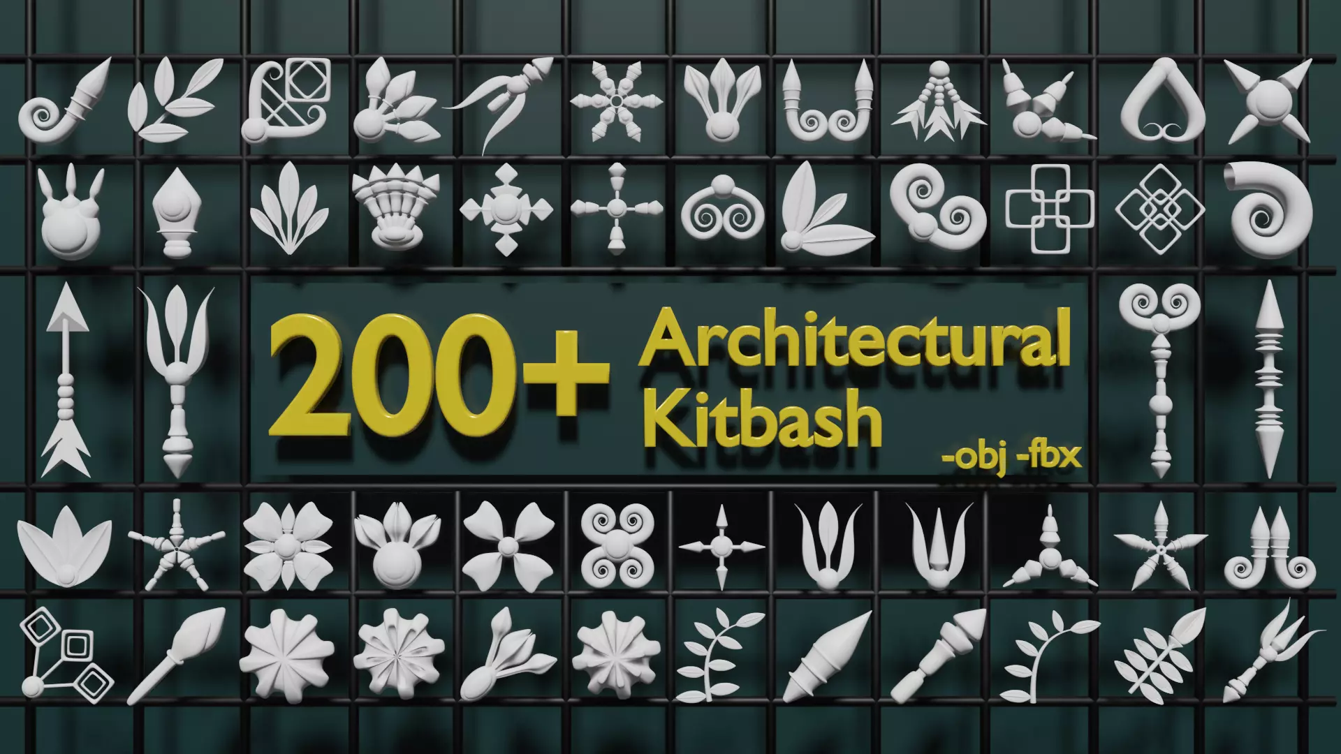 200 ARCHITECTURAL kit bash 3D model decoration ornaments 3D model_0