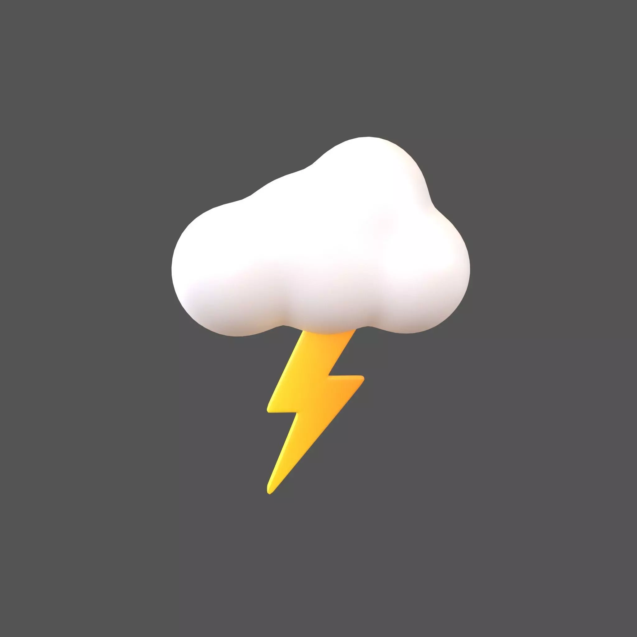 Cartoon Cloud With Lightning v1 003 Low-poly 3D model_0