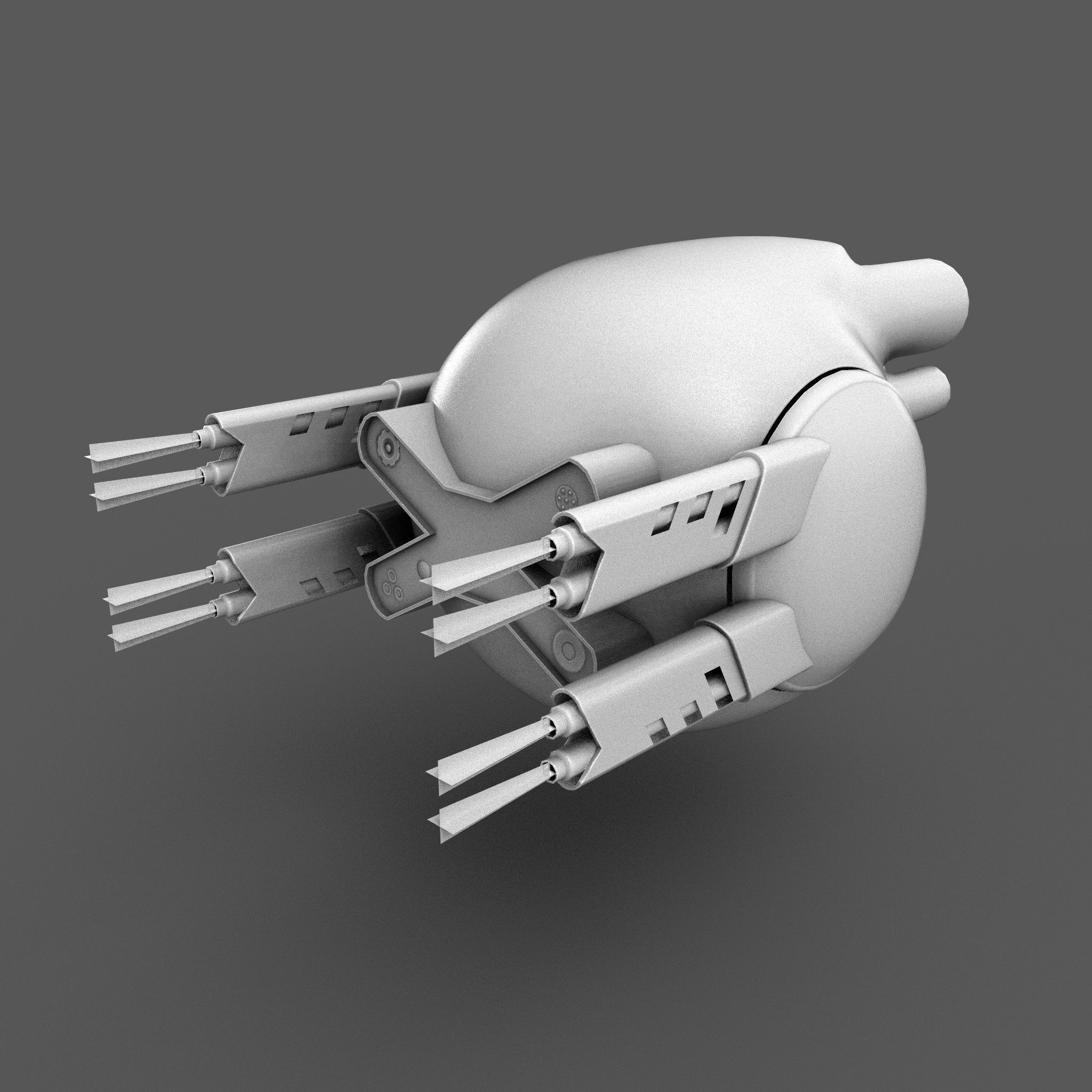 Sci-Fi Drone Game Ready Low-poly 3D model_8