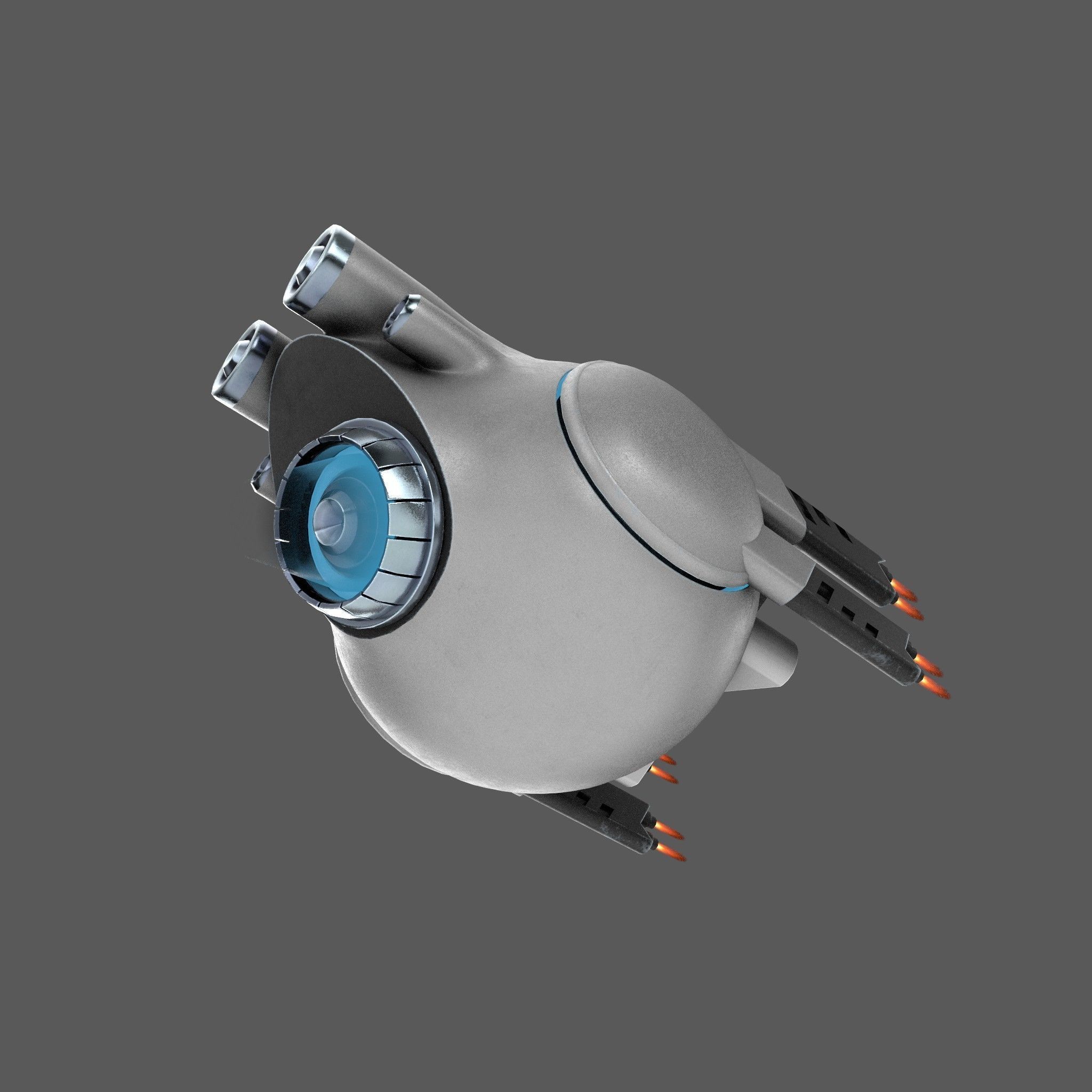 Sci-Fi Drone Game Ready Low-poly 3D model_5