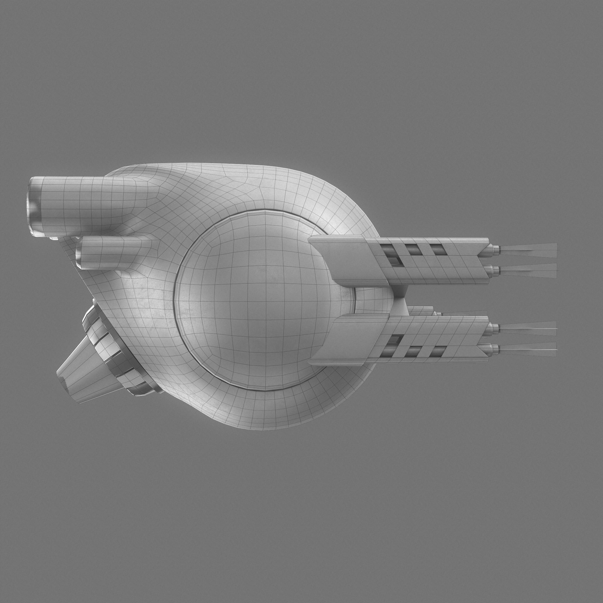 Sci-Fi Drone Game Ready Low-poly 3D model_13