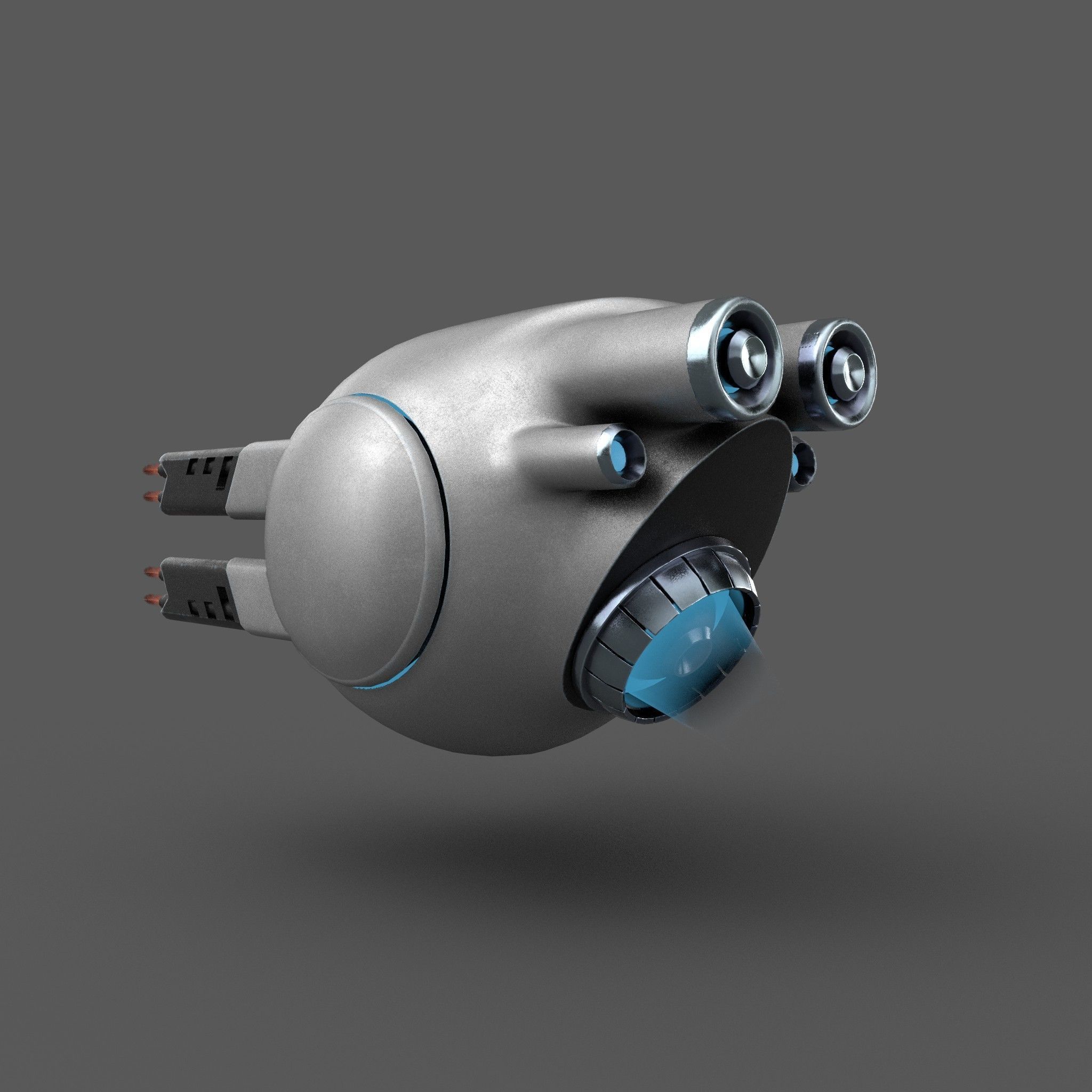 Sci-Fi Drone Game Ready Low-poly 3D model_3