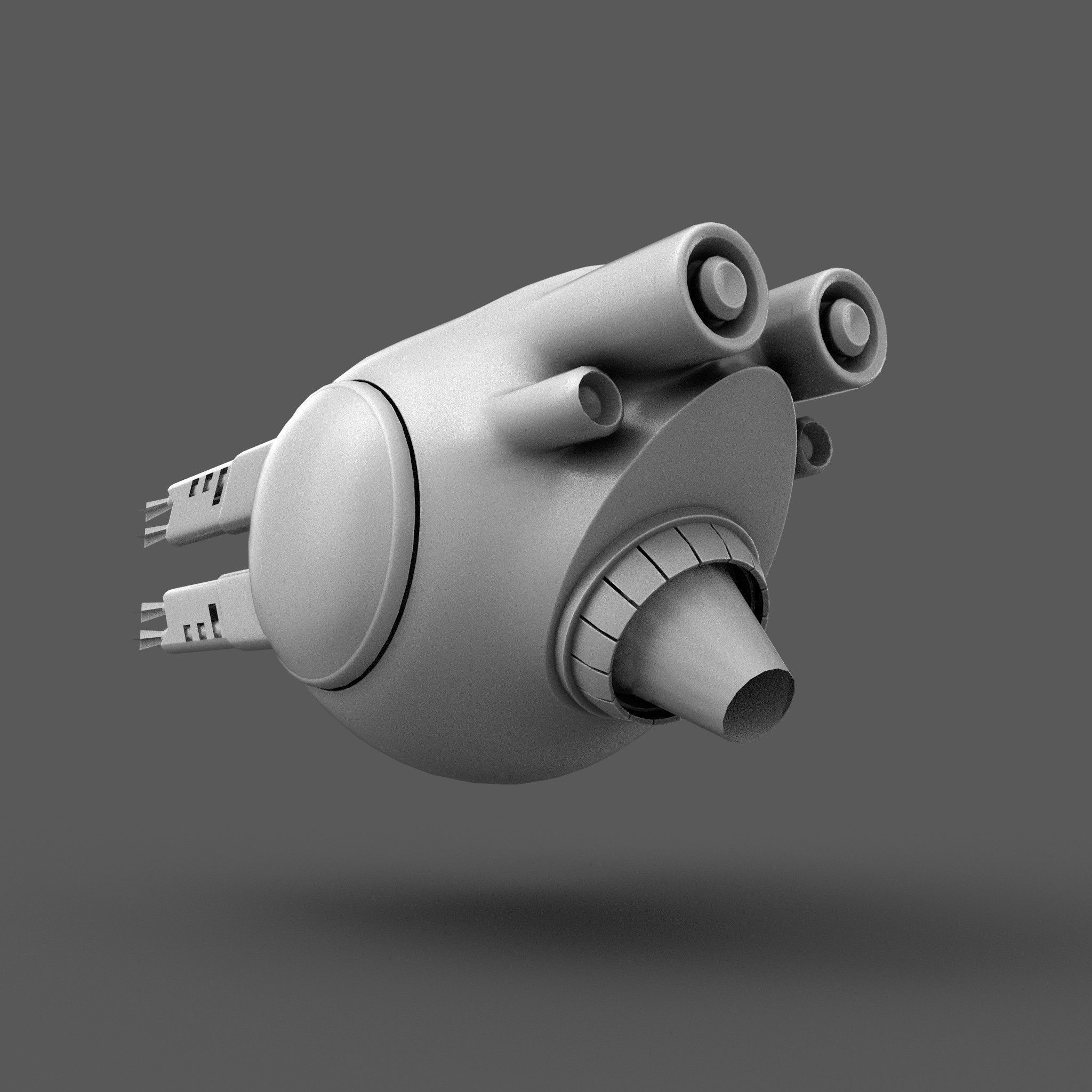 Sci-Fi Drone Game Ready Low-poly 3D model_9