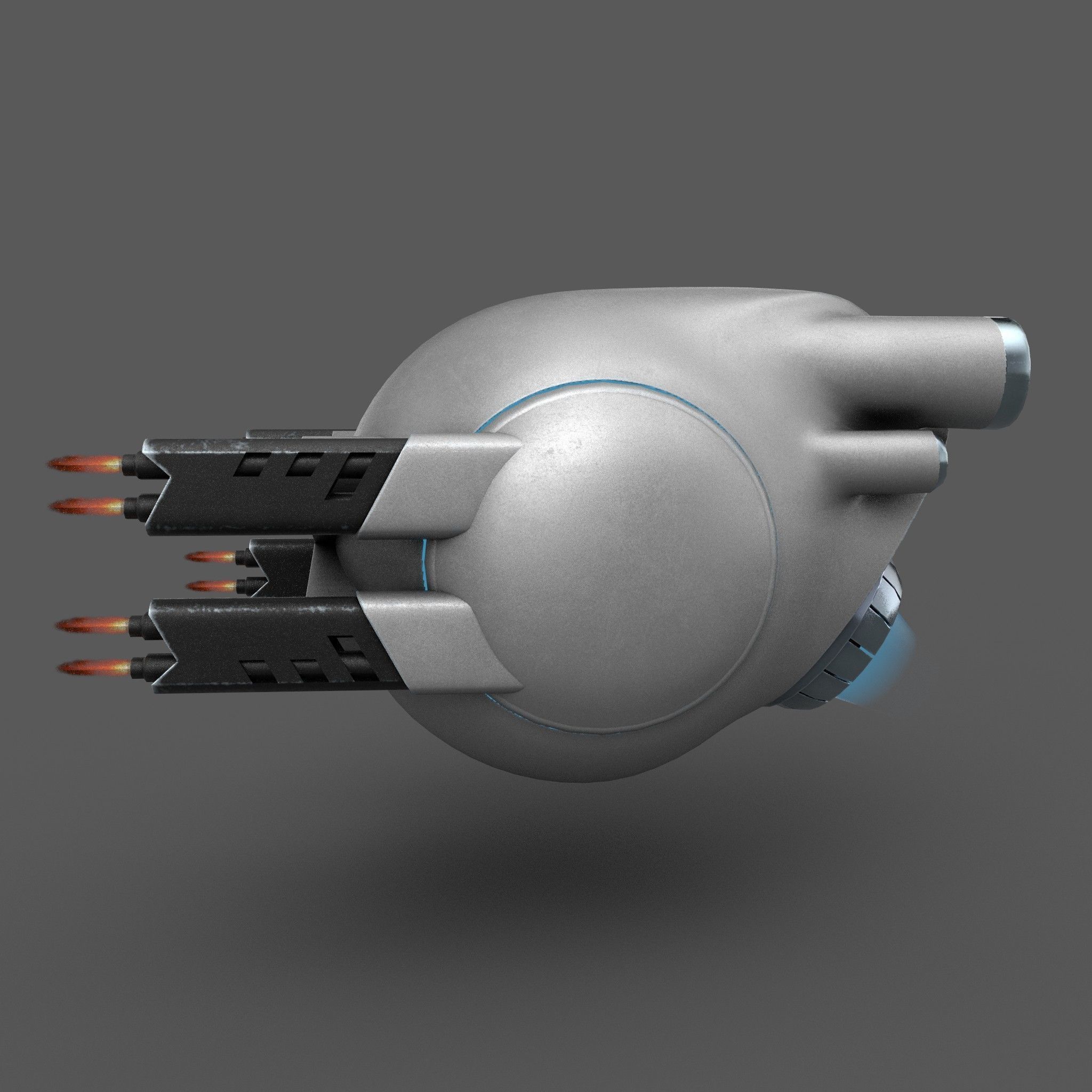 Sci-Fi Drone Game Ready Low-poly 3D model_2
