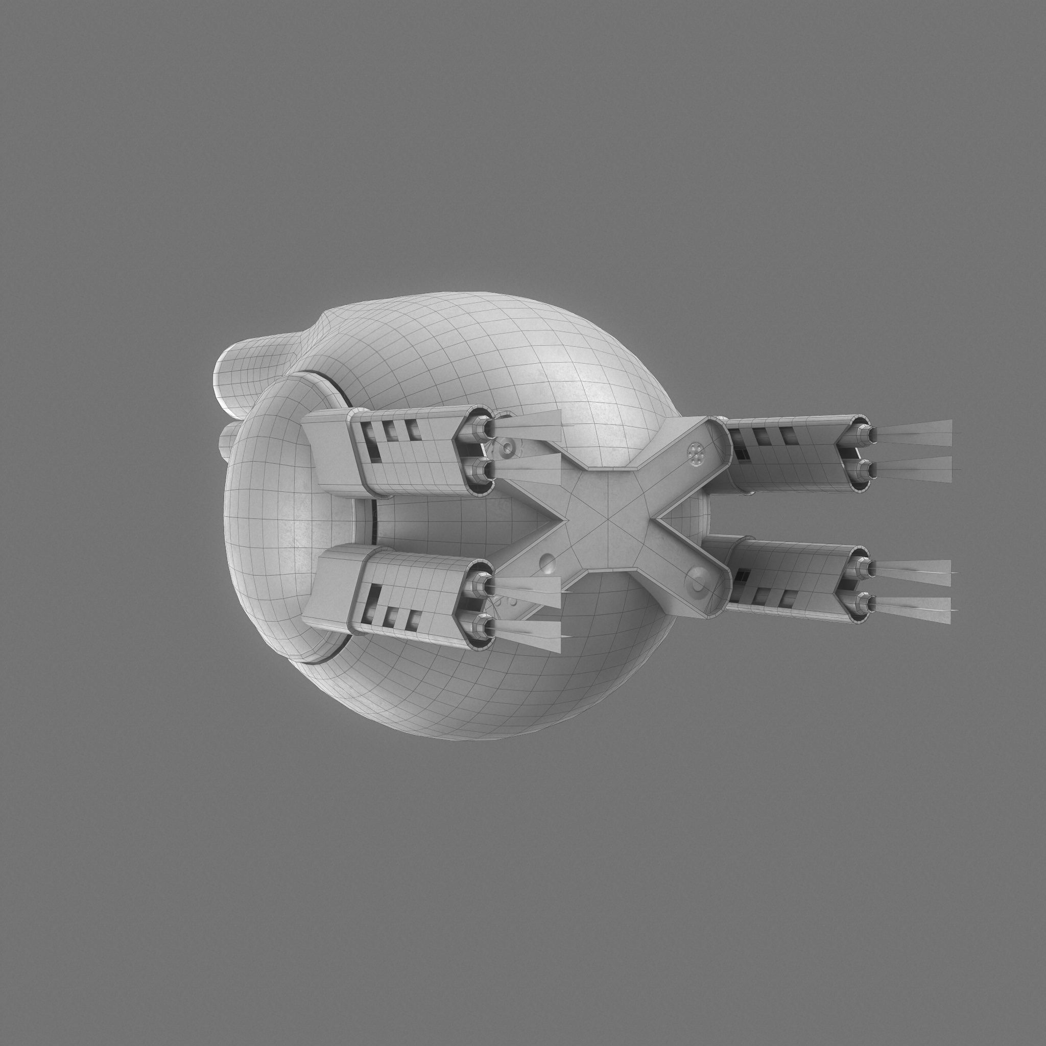 Sci-Fi Drone Game Ready Low-poly 3D model_12