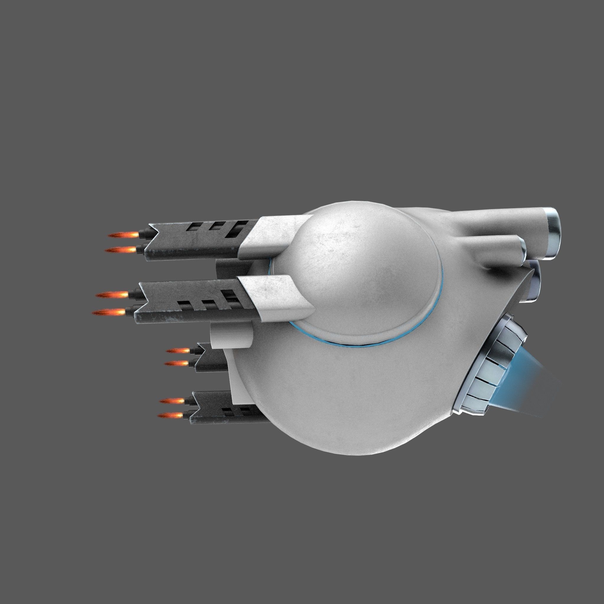 Sci-Fi Drone Game Ready Low-poly 3D model_7