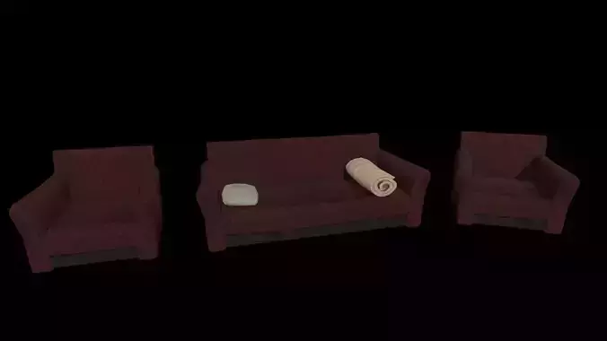 Old soviet sofa and armchair