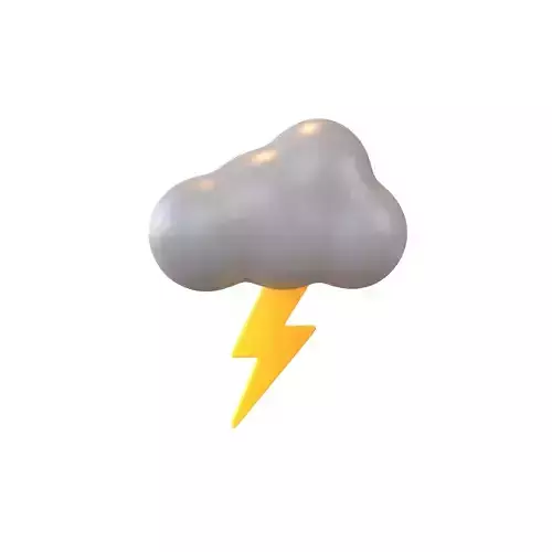 Cartoon Cloud With Lightning v1 006