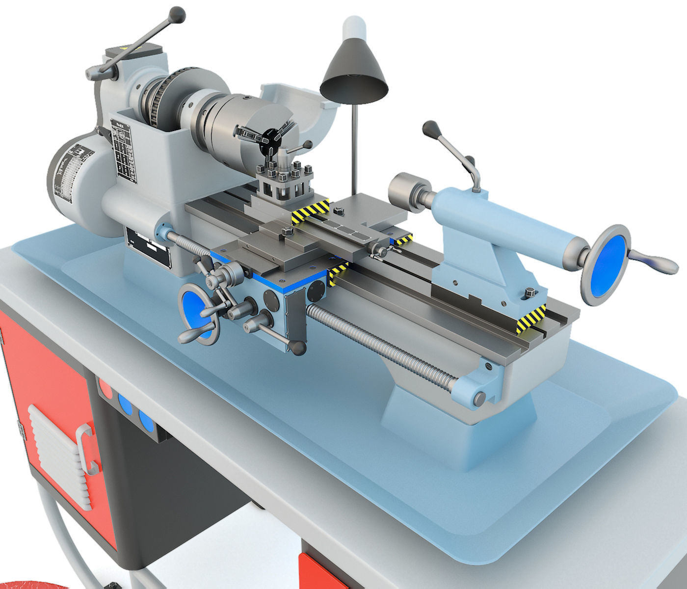MN-80 Industrial desktop turning machine tool 3D model_6