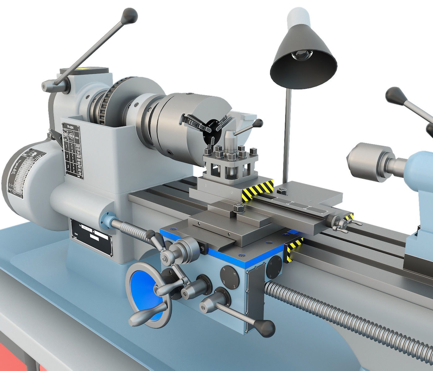 MN-80 Industrial desktop turning machine tool 3D model_5