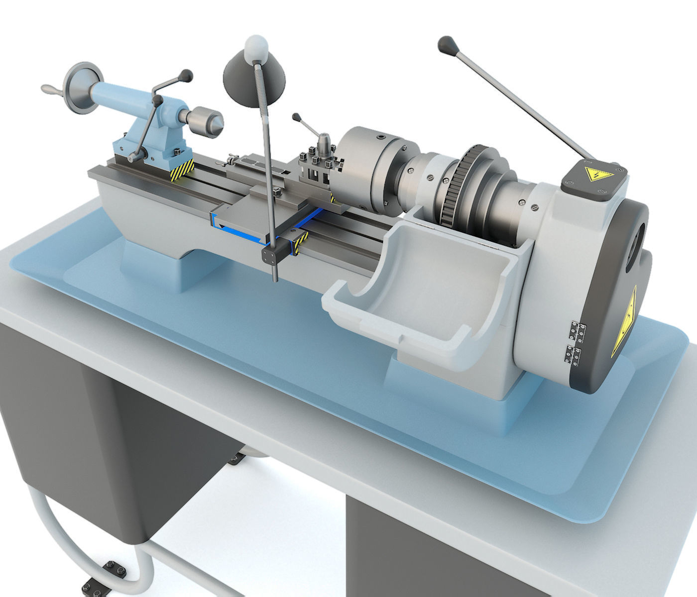MN-80 Industrial desktop turning machine tool 3D model_7