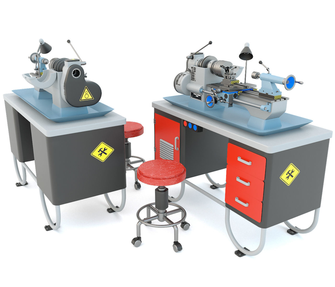 MN-80 Industrial desktop turning machine tool 3D model_9