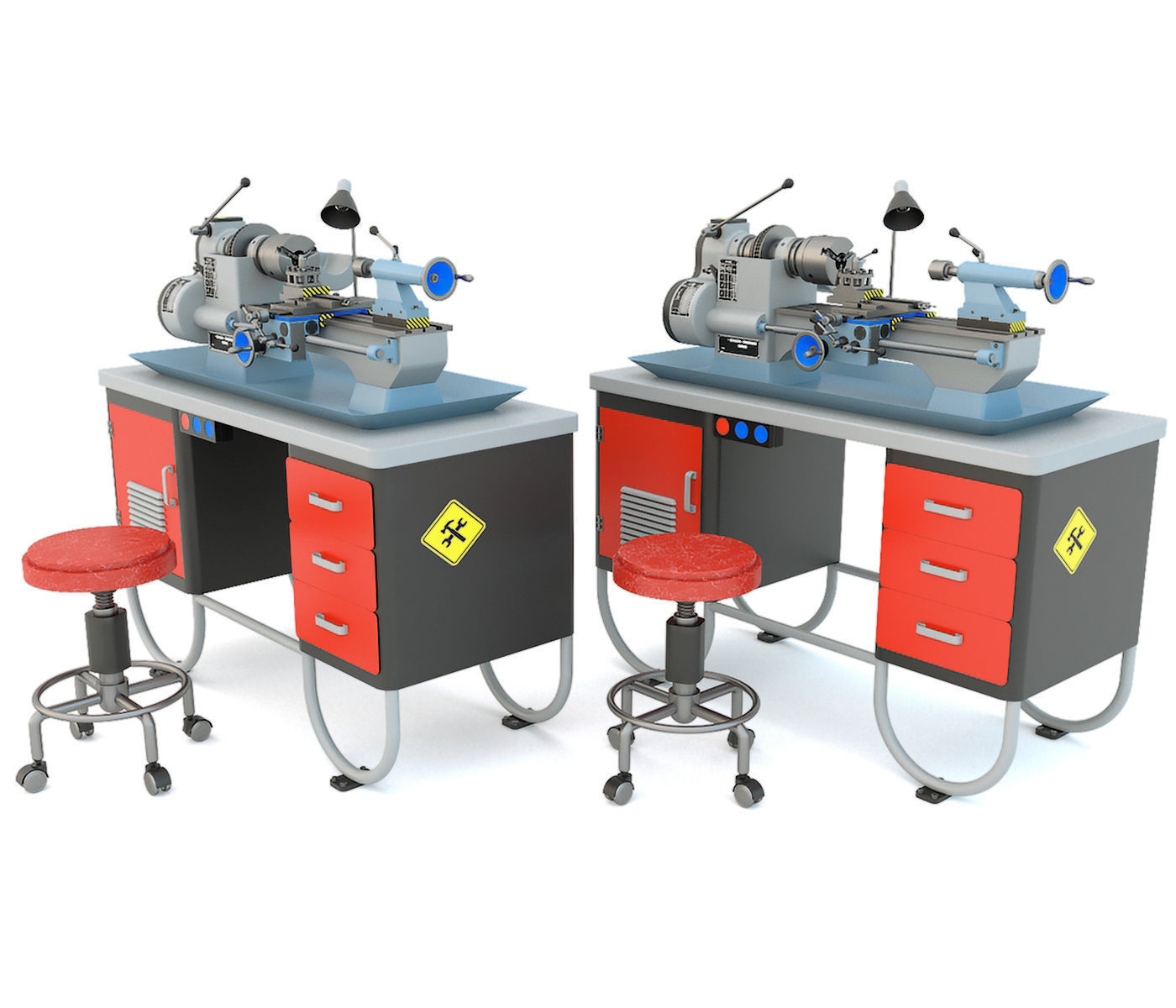 MN-80 Industrial desktop turning machine tool 3D model_10