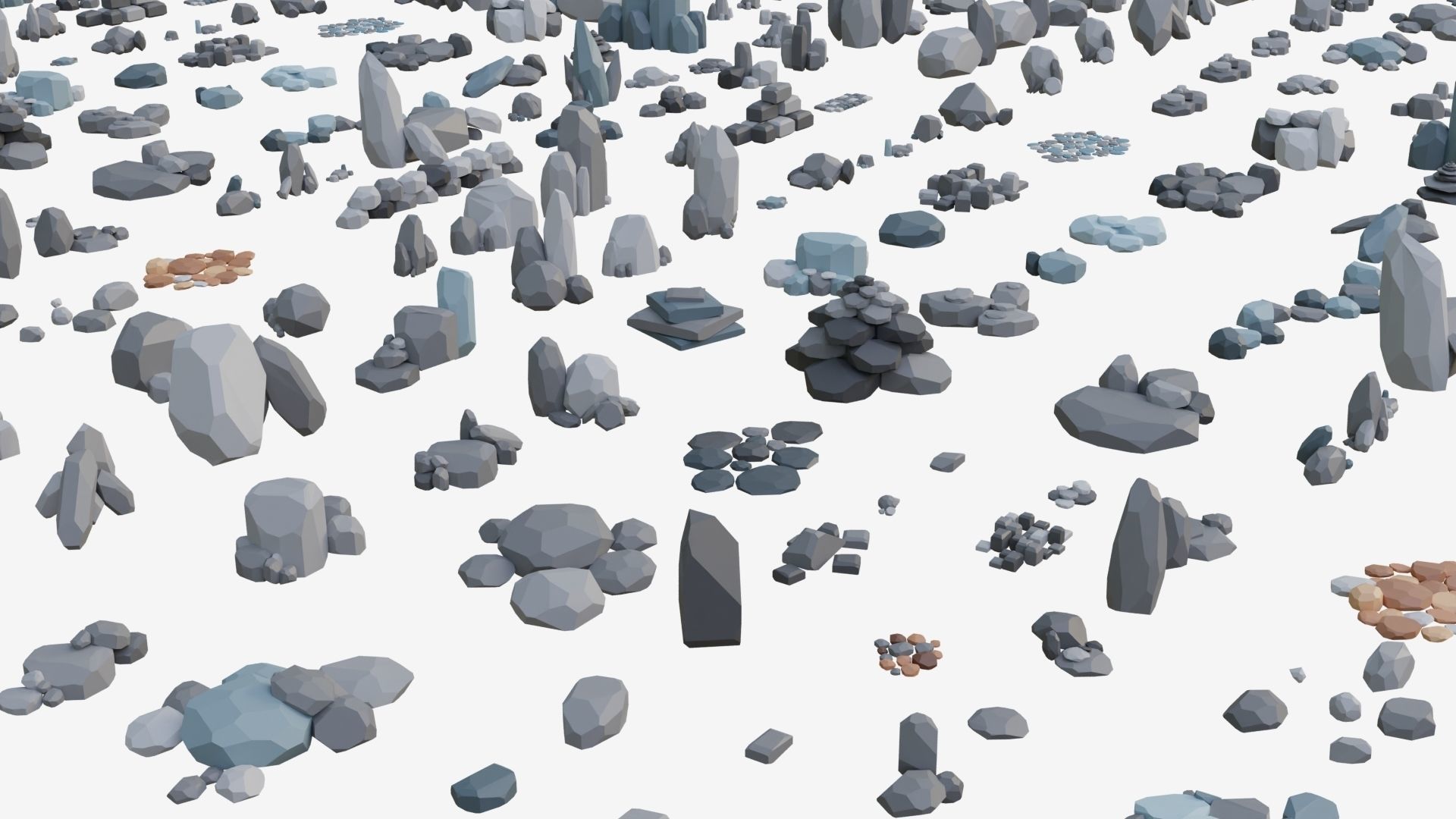 Low Poly Stone and Rock Mega pack Low-poly 3D model_19