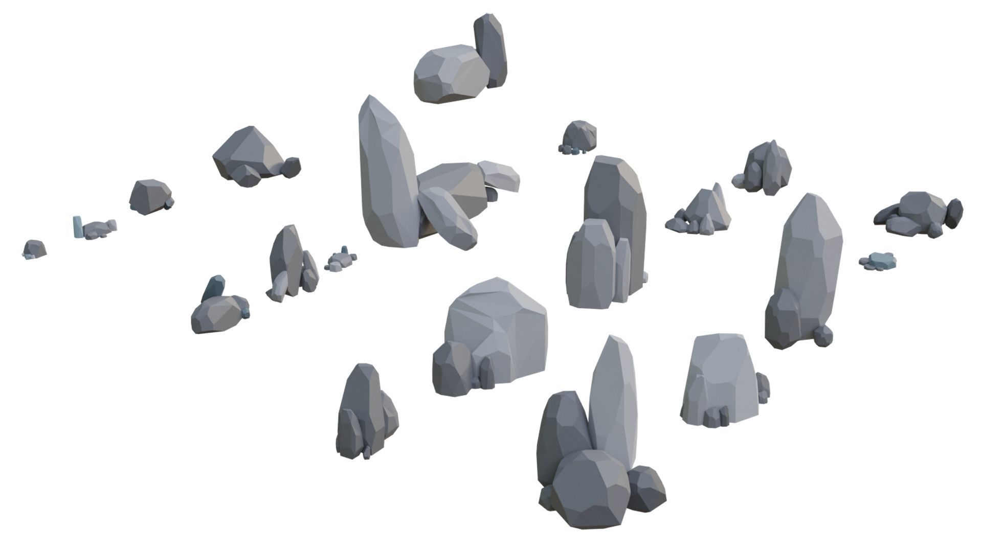 Low Poly Stone and Rock Mega pack Low-poly 3D model_4