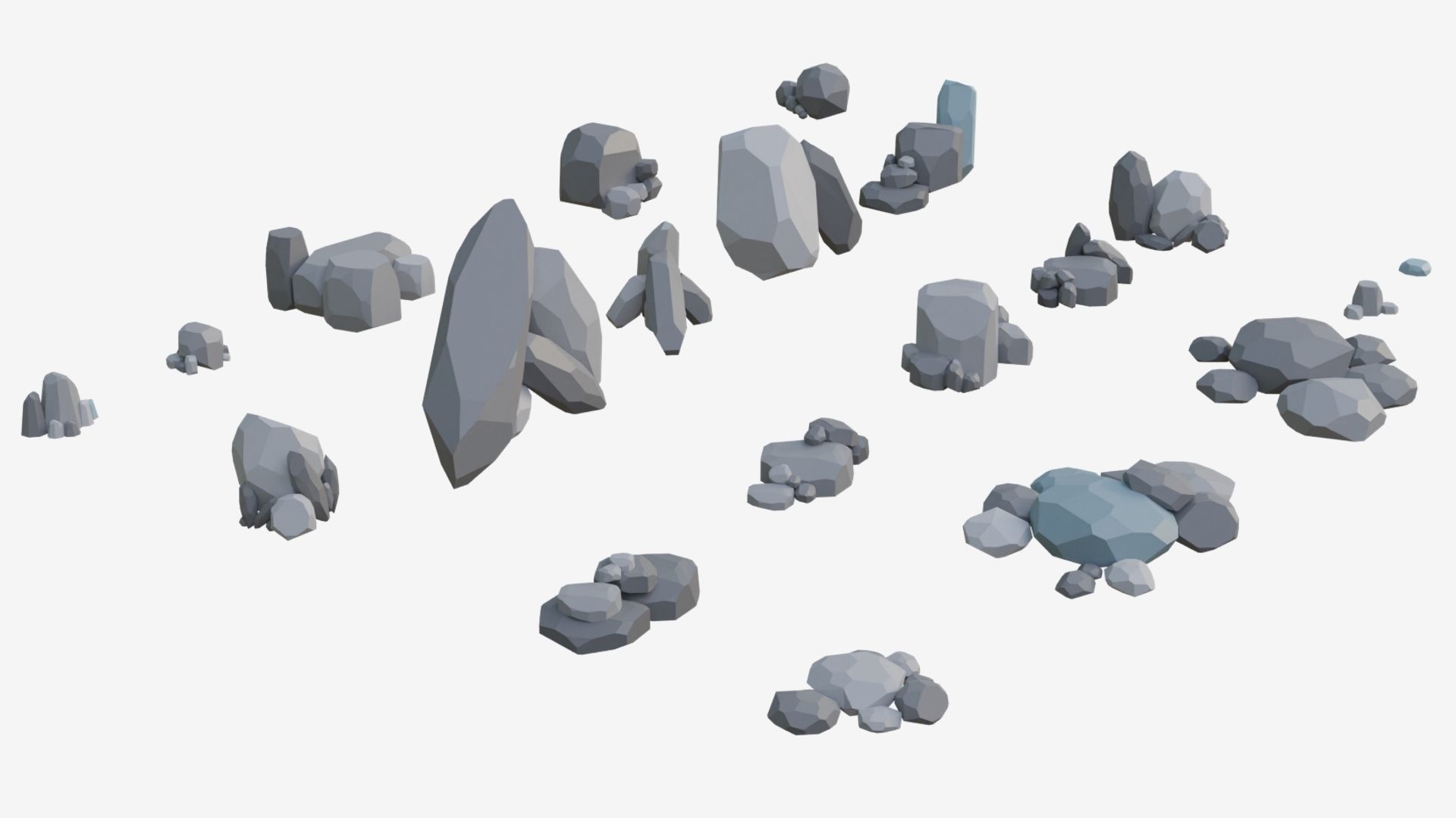 Low Poly Stone and Rock Mega pack Low-poly 3D model_6