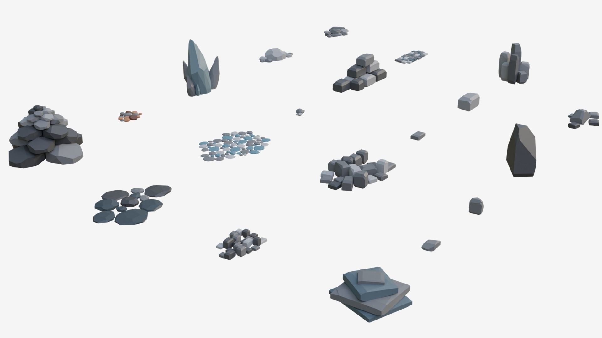 Low Poly Stone and Rock Mega pack Low-poly 3D model_10