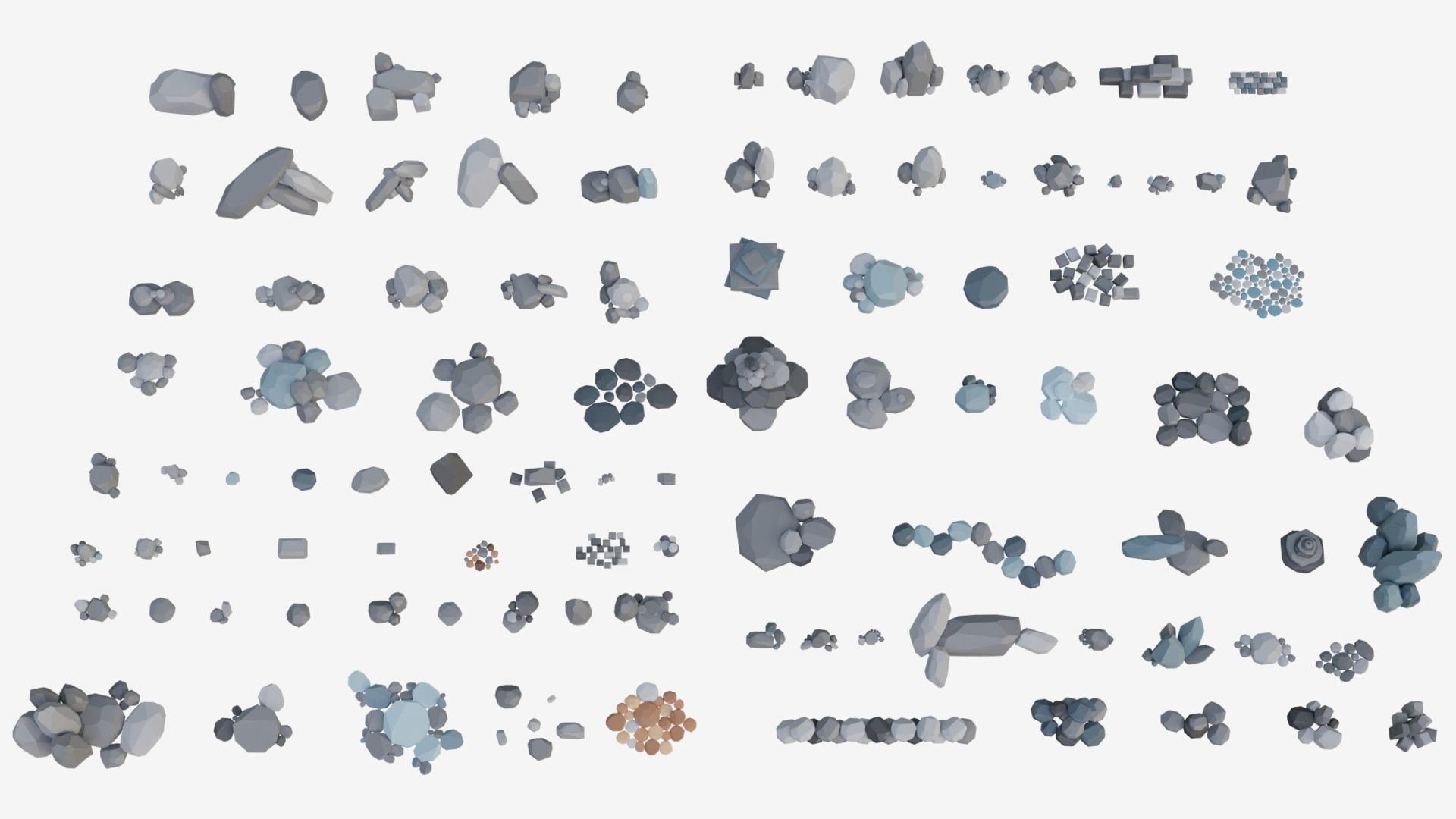 Low Poly Stone and Rock Mega pack Low-poly 3D model_11