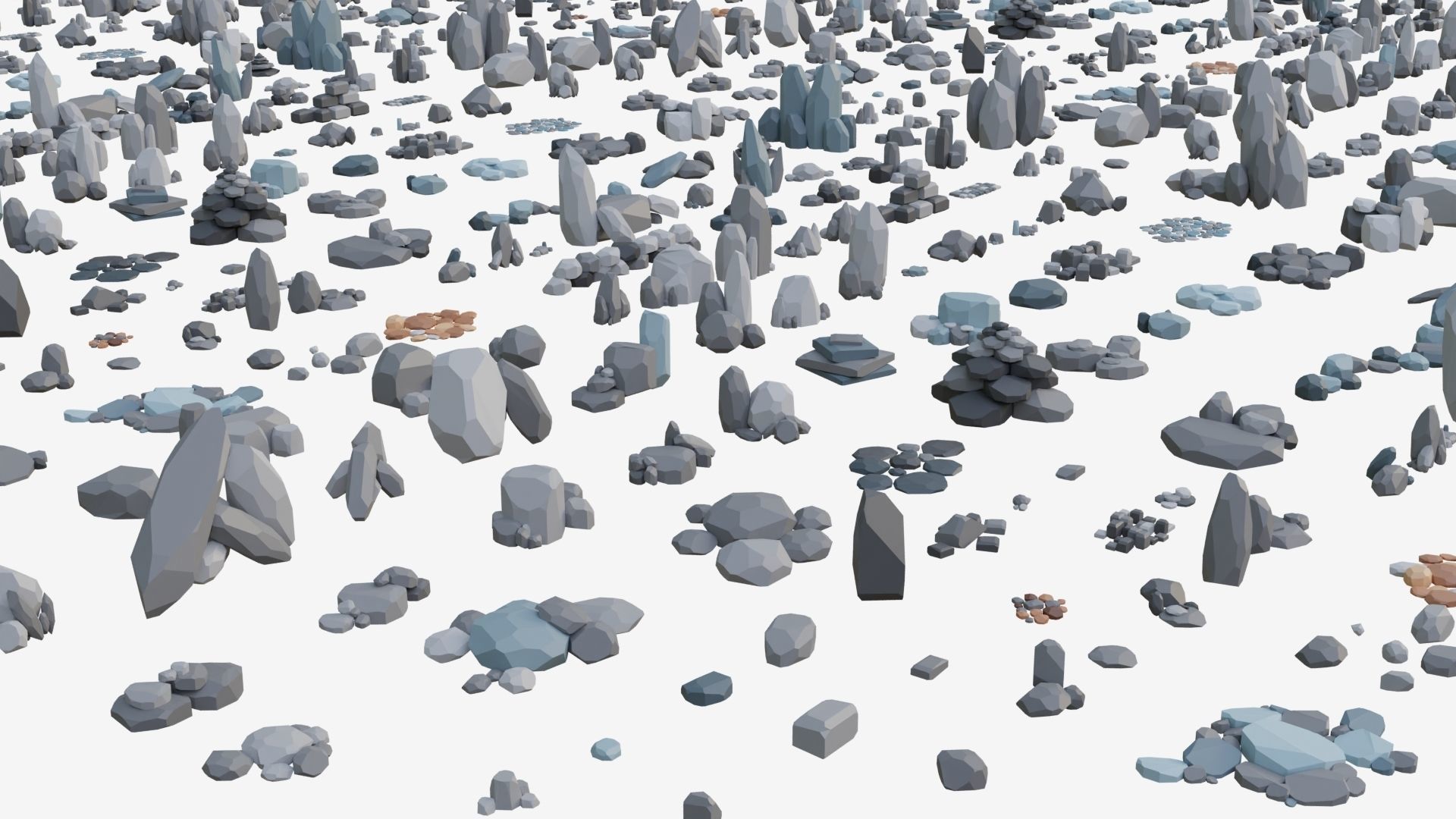 Low Poly Stone and Rock Mega pack Low-poly 3D model_18