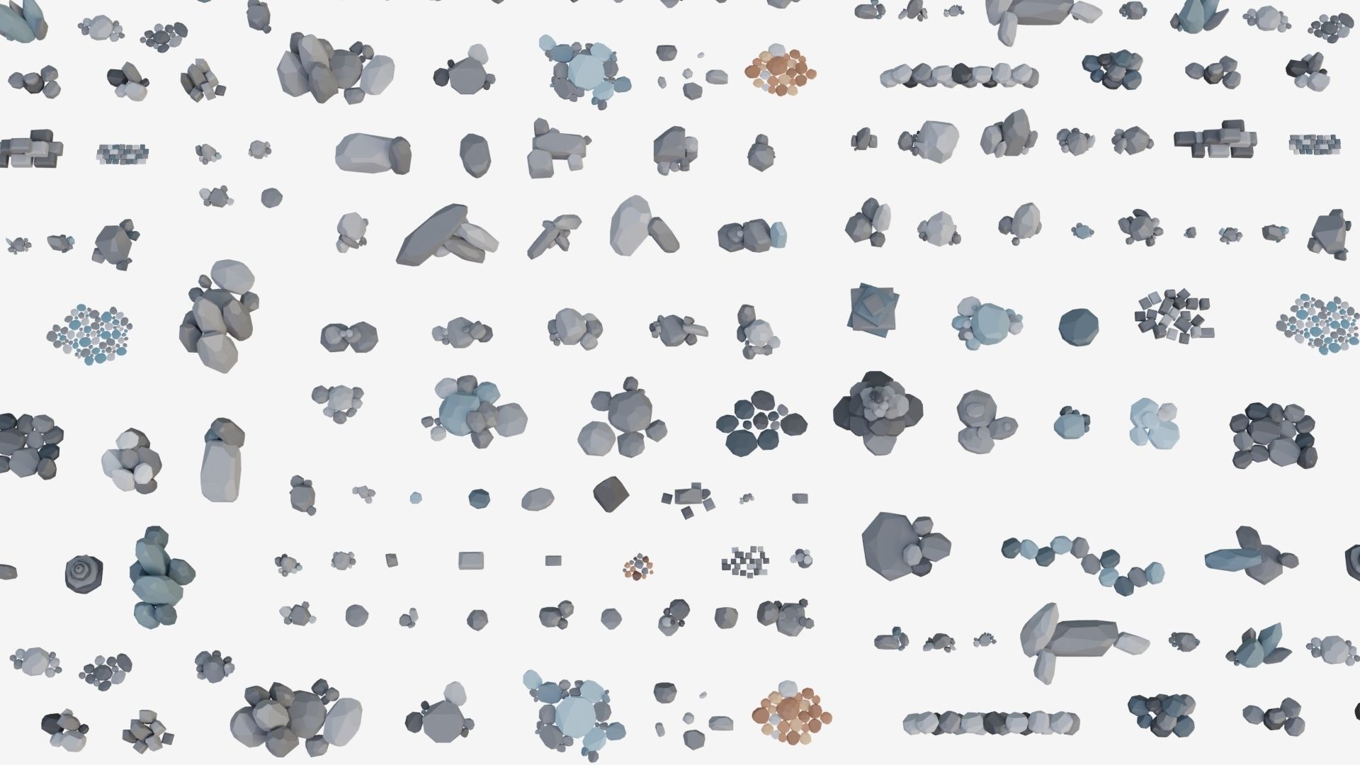 Low Poly Stone and Rock Mega pack Low-poly 3D model_8