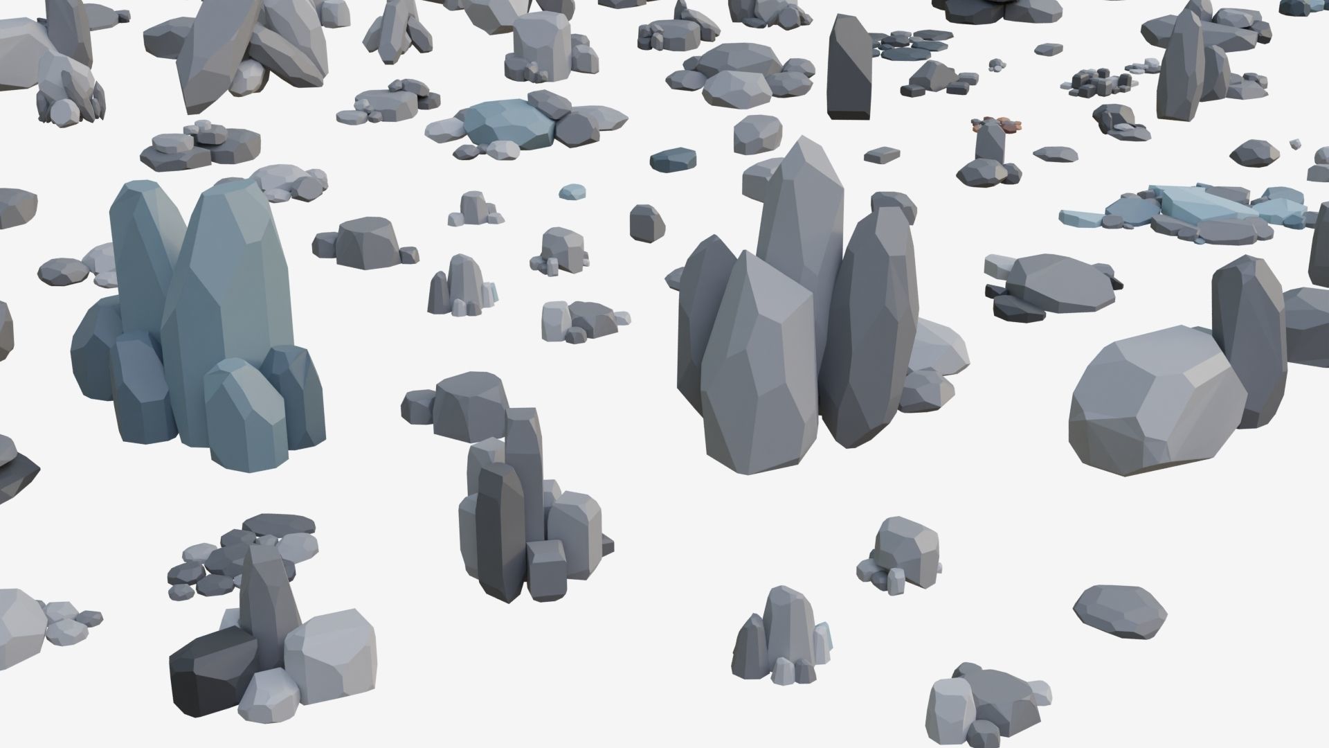 Low Poly Stone and Rock Mega pack Low-poly 3D model_16