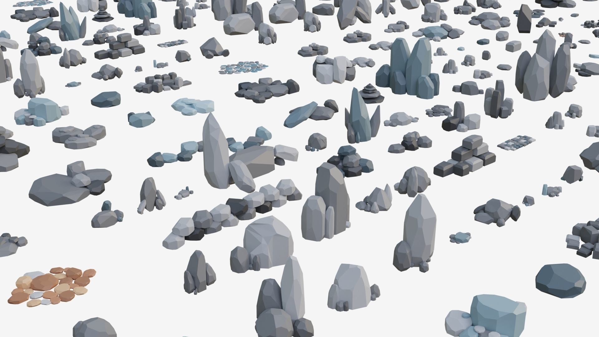 Low Poly Stone and Rock Mega pack Low-poly 3D model_15