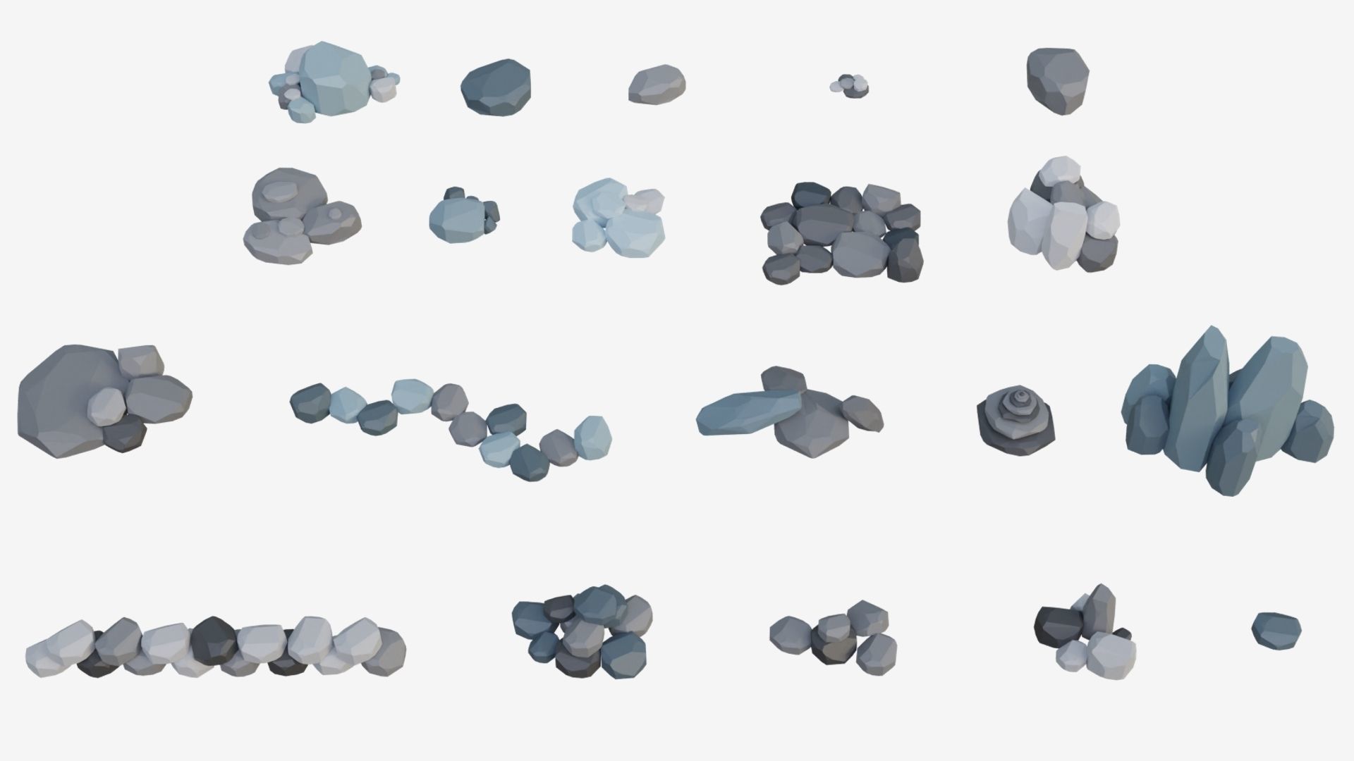 Low Poly Stone and Rock Mega pack Low-poly 3D model_13