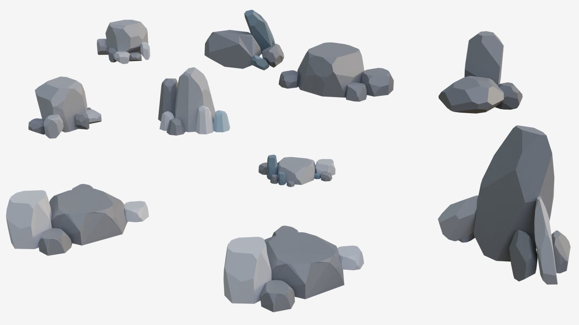 Low Poly Stone and Rock Mega pack Low-poly 3D model_2