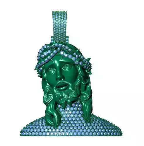 STL file of diamond studded Jesus 3D print model