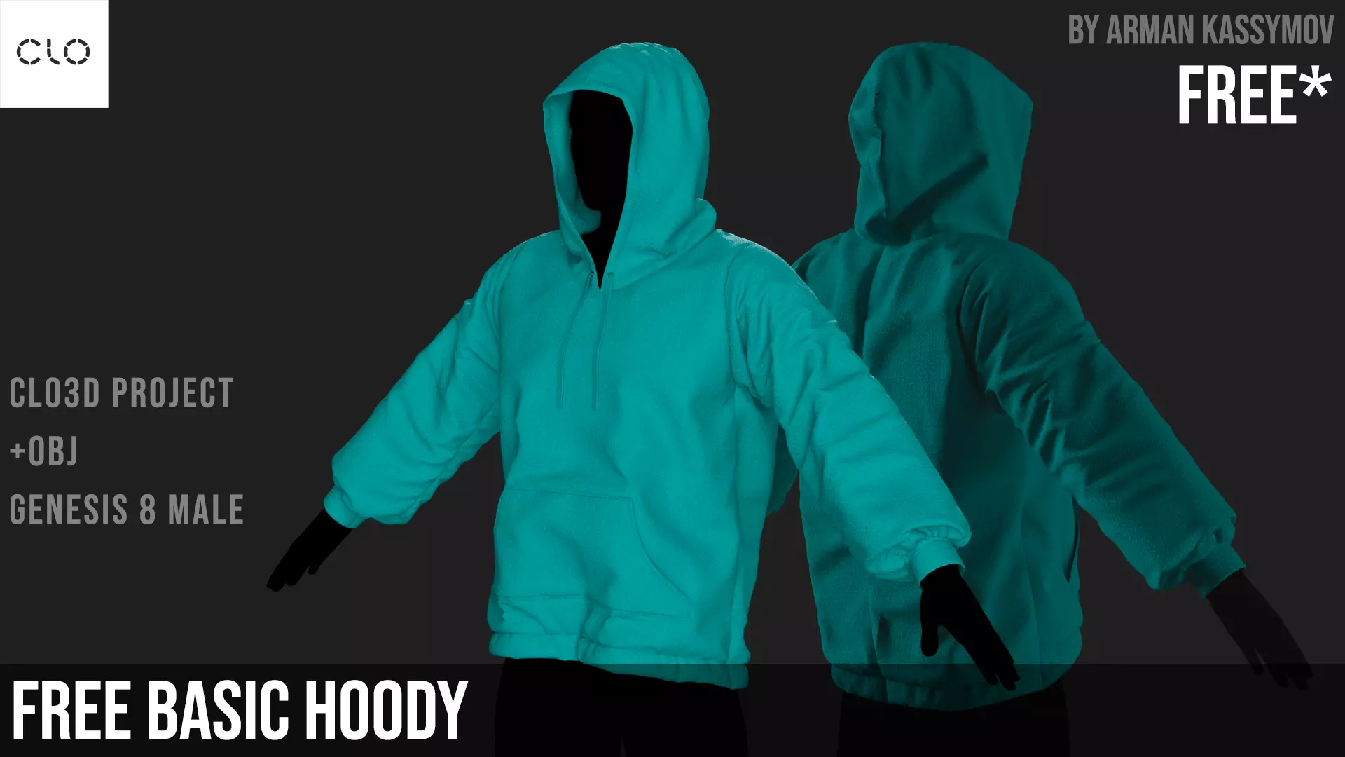 Free Basic hoody Free 3D model
